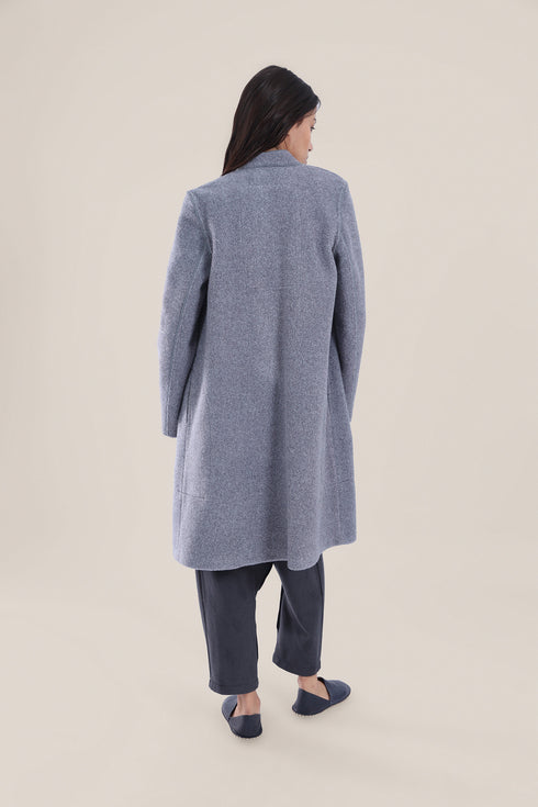 Short coat in furry wool blend